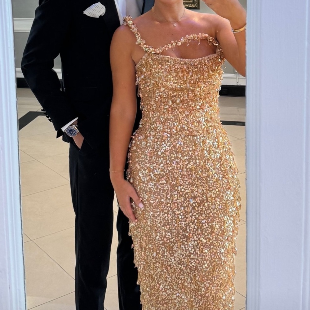 Albina Dyla Gold Gown - Picture 3 of 5
